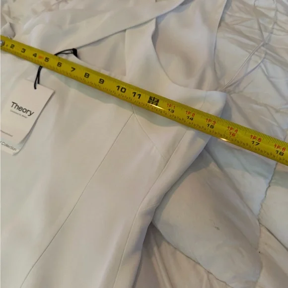 Theory White Halter Midi Dress with Cross-Back - Picture 10 of 15